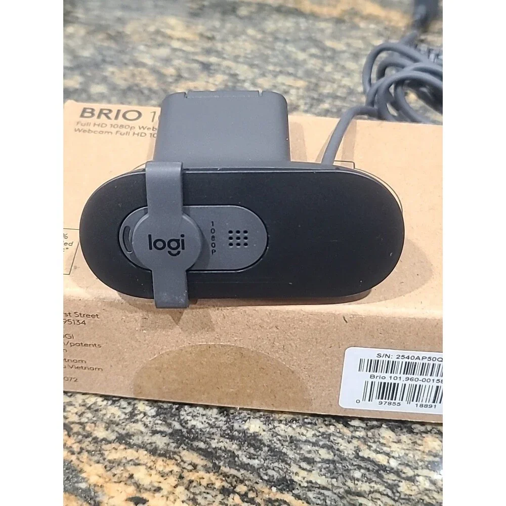 OEM Logitech Brio 101 Full HD 1080p Webcam Made for Meetings Built-in Mic Black